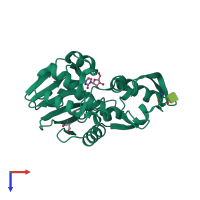 PDB entry 5ilw coloured by chain, top view.