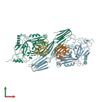 PDB entry 5imy coloured by chain, front view.