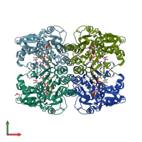 PDB entry 5in5 coloured by chain, front view.