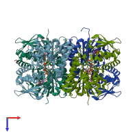 PDB entry 5in5 coloured by chain, top view.