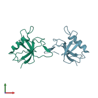 PDB entry 5in7 coloured by chain, front view.