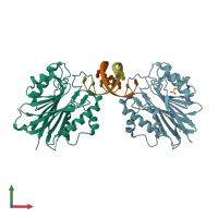 PDB entry 5inl coloured by chain, front view.