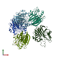 PDB entry 5inm coloured by chain, front view.