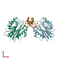 PDB entry 5inp coloured by chain, front view.