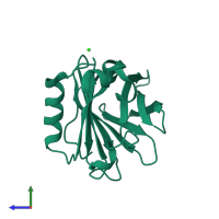 PDB entry 5io5 coloured by chain, side view.