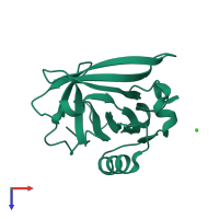 PDB entry 5io5 coloured by chain, top view.