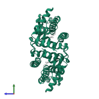 HTH tetR-type domain-containing protein in PDB entry 5ip6, assembly 1, side view.