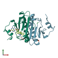 PDB entry 5ipc coloured by chain, front view.