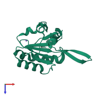 PDB entry 5iph coloured by chain, top view.