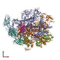 PDB entry 5ipm coloured by chain, front view.