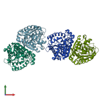 PDB entry 5iq2 coloured by chain, front view.