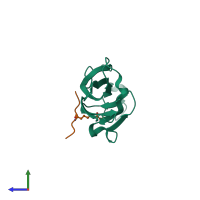 PDB entry 5iql coloured by chain, side view.
