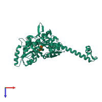 PDB entry 5iqz coloured by chain, top view.