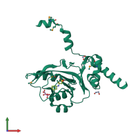PDB entry 5ir2 coloured by chain, front view.