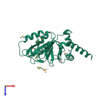 PDB entry 5ir2 coloured by chain, top view.