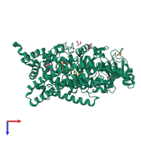 PDB entry 5ir4 coloured by chain, top view.