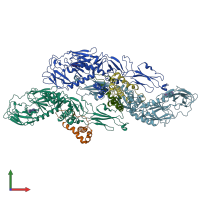 PDB entry 5ire coloured by chain, front view.