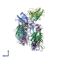 PDB entry 5iro coloured by chain, side view.