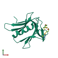 PDB entry 5irs coloured by chain, front view.