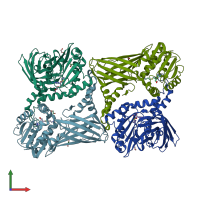 PDB entry 5is7 coloured by chain, front view.