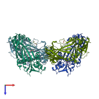 PDB entry 5is7 coloured by chain, top view.