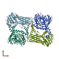 PDB entry 5isc coloured by chain, front view.