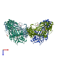 PDB entry 5ish coloured by chain, top view.
