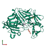 PDB entry 5isj coloured by chain, front view.