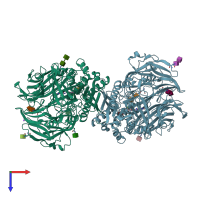 PDB entry 5ism coloured by chain, top view.