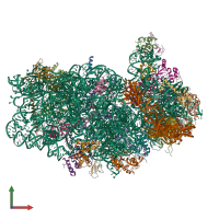 PDB entry 5it9 coloured by chain, front view.