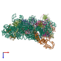 PDB entry 5it9 coloured by chain, top view.