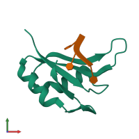 PDB entry 5ith coloured by chain, front view.