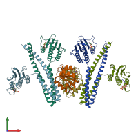 PDB entry 5iul coloured by chain, front view.