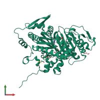 PDB entry 5iv3 coloured by chain, front view.