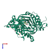 PDB entry 5iv4 coloured by chain, top view.