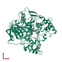 PDB entry 5ivi coloured by chain, front view.