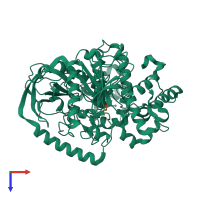 PDB entry 5ivi coloured by chain, top view.