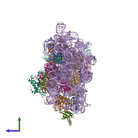 PDB entry 5iwa coloured by chain, side view.