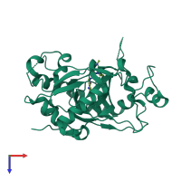 PDB entry 5iwf coloured by chain, top view.
