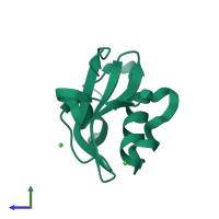 PDB entry 5iwh coloured by chain, side view.
