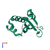 PDB entry 5iwh coloured by chain, top view.