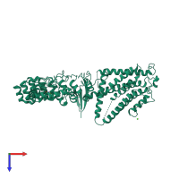 PDB entry 5iwk coloured by chain, top view.