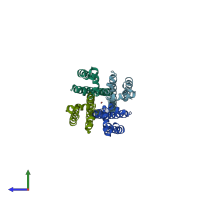 PDB entry 5iwn coloured by chain, side view.