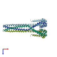 PDB entry 5iwn coloured by chain, top view.