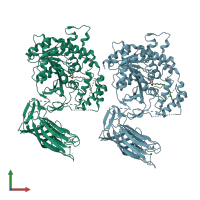 PDB entry 5ixc coloured by chain, front view.