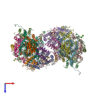 PDB entry 5iy5 coloured by chain, top view.