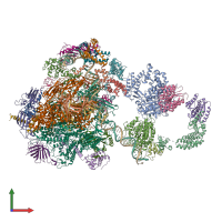 PDB entry 5iy6 coloured by chain, front view.