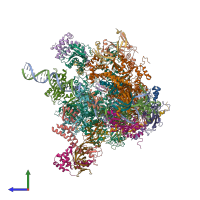 PDB 5iya coloured by chain and viewed from the side.