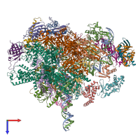 PDB entry 5iyb coloured by chain, top view.
