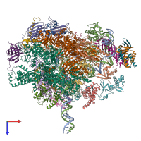 PDB entry 5iyc coloured by chain, top view.